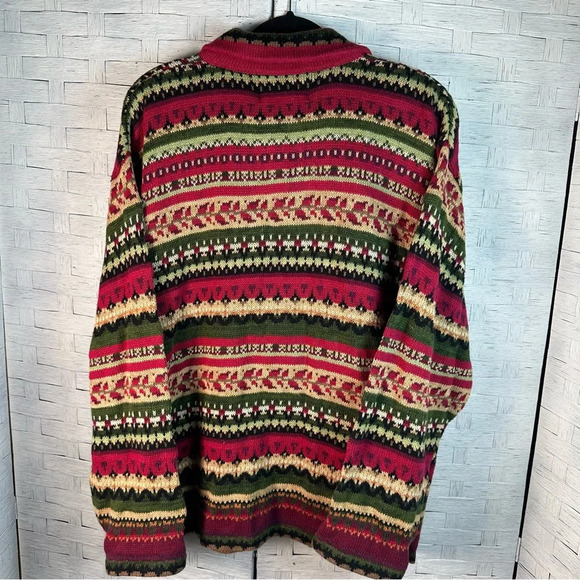 Tiara vintage cardigan Nordic Knit Zip Up Cardigan Sweater 90’s Y2K cottage core - Picture 4 of 9